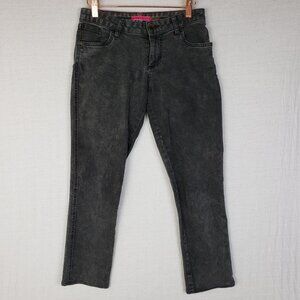 Alice + Olivia Mineral Washed Black Jeans Ankle Crop Pants size 4 Stretch